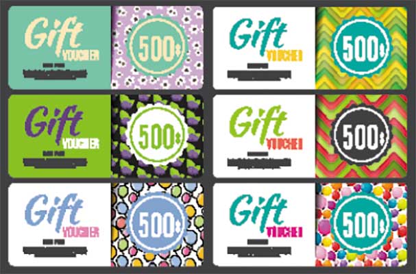 دانلود طرح لایه‌ باز مجموعه کارت هدیه متنوع با طراحی فانتزی