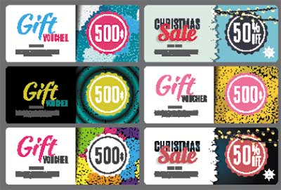 دانلود طرح لایه‌ باز مجموعه کارت هدیه مناسبتی و تخفیفی