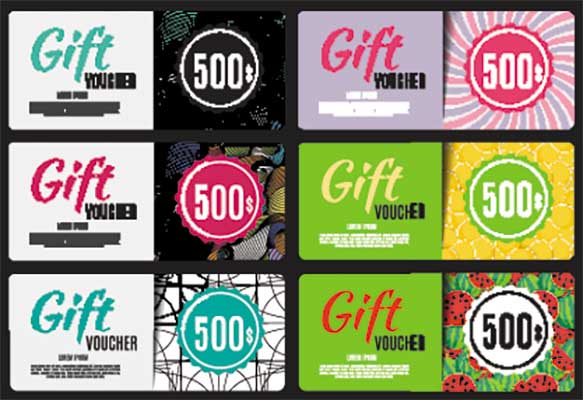 دانلود طرح لایه‌ باز مجموعه کارت هدیه با طرح‌های فانتزی