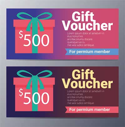 دانلود طرح لایه‌ باز کارت هدیه فروشگاهی ویژه اعضای ویژه با مبلغ مشخص