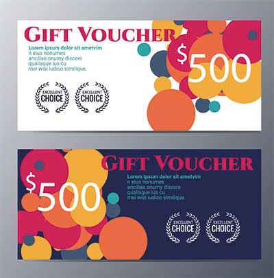 دانلود طرح لایه‌ باز کارت هدیه با طراحی گرافیکی دایره‌