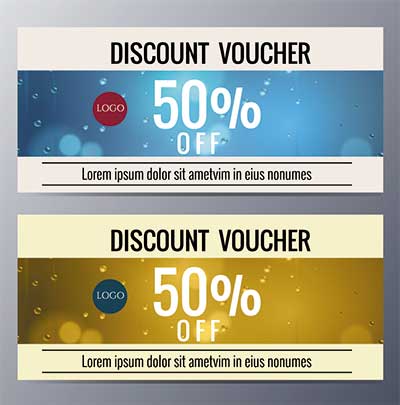 دانلود وکتور لایه‌ باز کارت هدیه با تخفیف درصدی