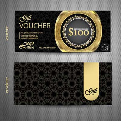 دانلود وکتور لایه‌ باز کارت هدیه با پاکت اختصاصی