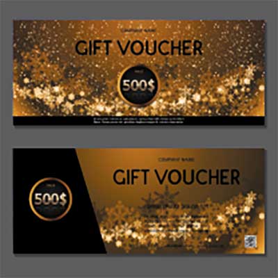 دانلود طرح لایه‌ باز کارت هدیه مبلغ‌دار با جلوه درخشان و دو چیدمان متفاوت