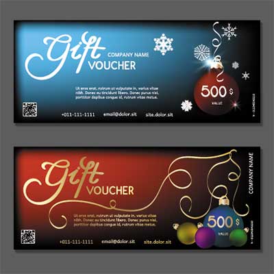 دانلود وکتور لایه‌ باز کارت هدیه در دو چیدمان متفاوت