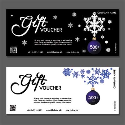 دانلود وکتور لایه‌ باز کارت هدیه با المان‌های برفی