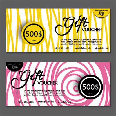 دانلود وکتور لایه باز کارت هدیه فانتزی با طرح خطوط انتزاعی