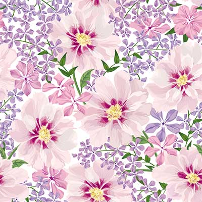 دانلود رایگان وکتور لایه باز پترن گل تزئینی با چیدمان تکرارشونده