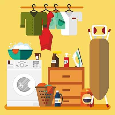 دانلود وکتور لایه باز تجهیزات و خدمات کامل شست‌وشوی لباس